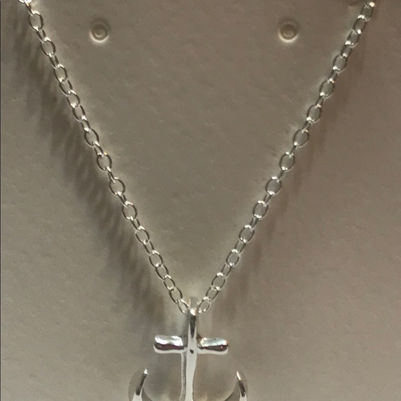 Dainty Anchor Pendant Necklace - Silver Plated - Picture 4 of 4